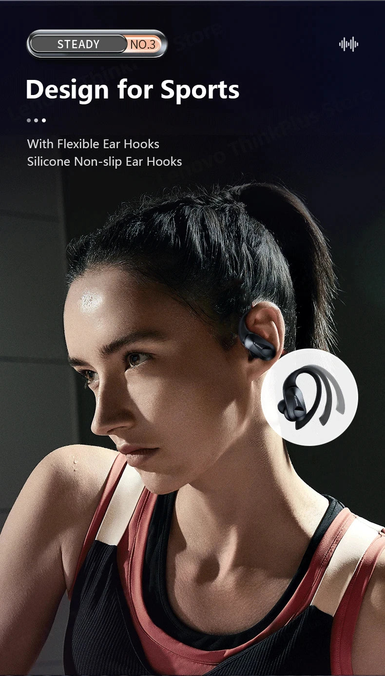 Fone de ouvido Lenovo LP75 TWS Bluetooth V5.3 Headphones,Wireless LED Digital Display
