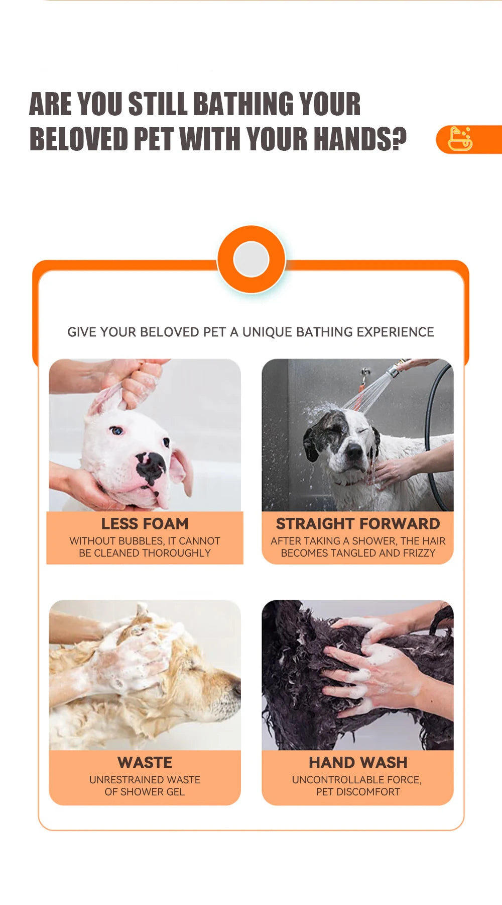 Escova de banho para cães