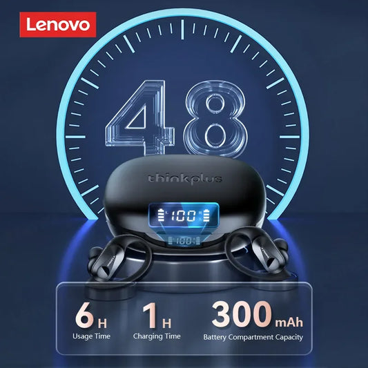 Fone de ouvido Lenovo LP75 TWS Bluetooth V5.3 Headphones,Wireless LED Digital Display